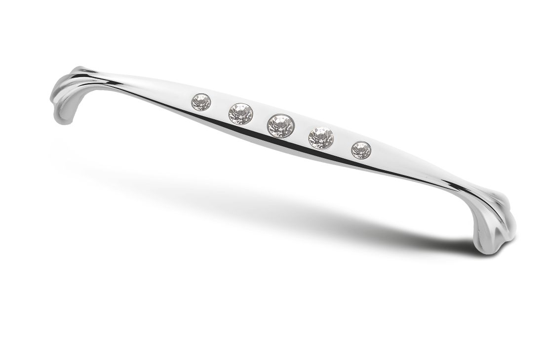 Мебельная ручка-скоба со стразами TL 15.10152-TL 15.10156